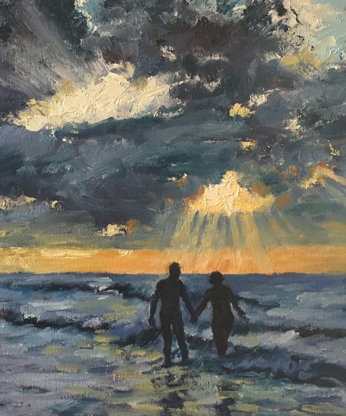 painting of swimmers