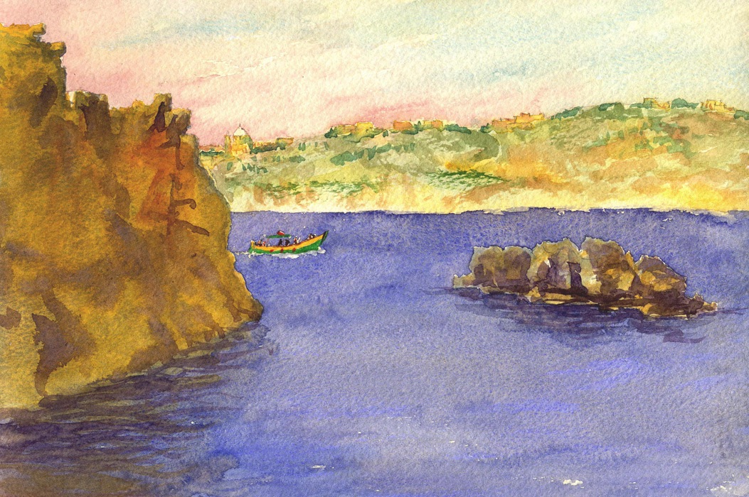 Watercolour of Malta